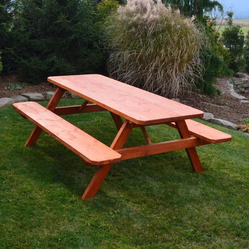 Table de pique-nique Keystone Amish Co., 8 pi, teinture cèdre, H 30 po x l 94 po x P 60 po, Teinture cèdre