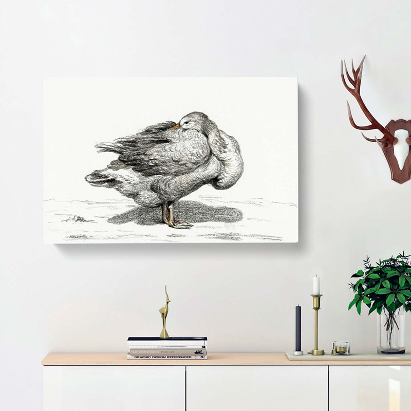 Goose by Jean Bernard - Wrapped Canvas Drawing - Wrapped Canvas, 50cm H x 76cm W x 3cm D