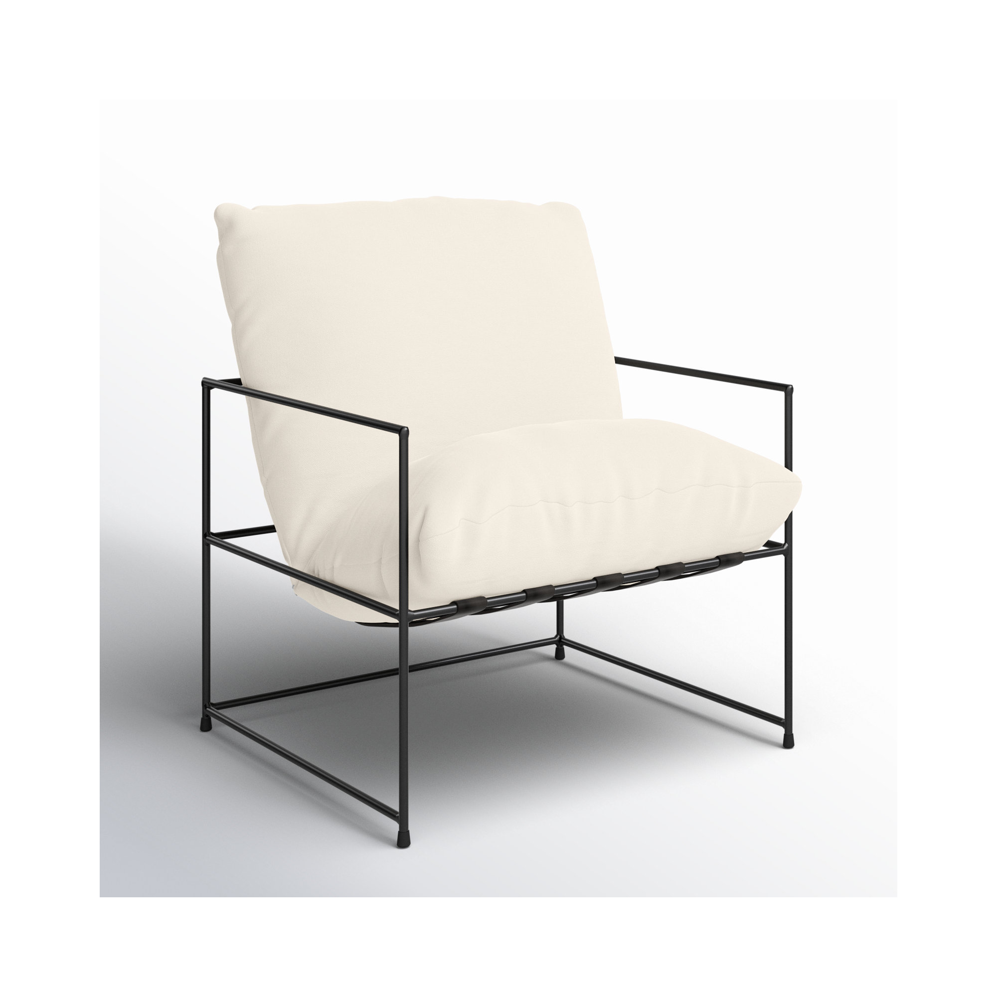 Danita Upholstered Armchair, Washed White Performance Canvas