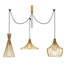 Lustre moderne doré, hauteur réglable, 44,9 po de diamètre x 51,2 po de hauteur | Corps en métal, 3 x douilles E27 (40 W maximum) | Design élégant pour le salon, la salle à manger et la décoration intérieure | Luminaire de fantaisie élégant-104850840-104221479