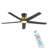 2pcs 52-inch Elvert Flush Mount Ceiling Fan With Led Lights Black Gold-1507817114-1507817093
