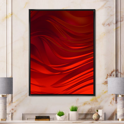 Abstrait, vague rouge, art liquide II - art mural moderne sur toile
