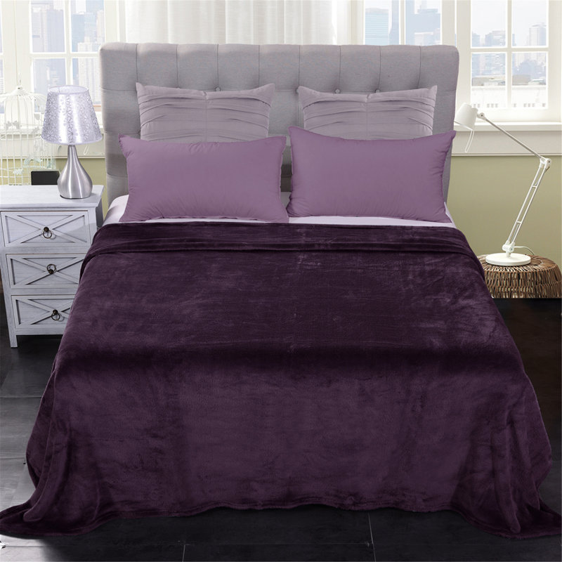 Couverture polaire douce et moelleuse multi-usages pour canapé-lit très grand / très grand, Très grand, Violet
