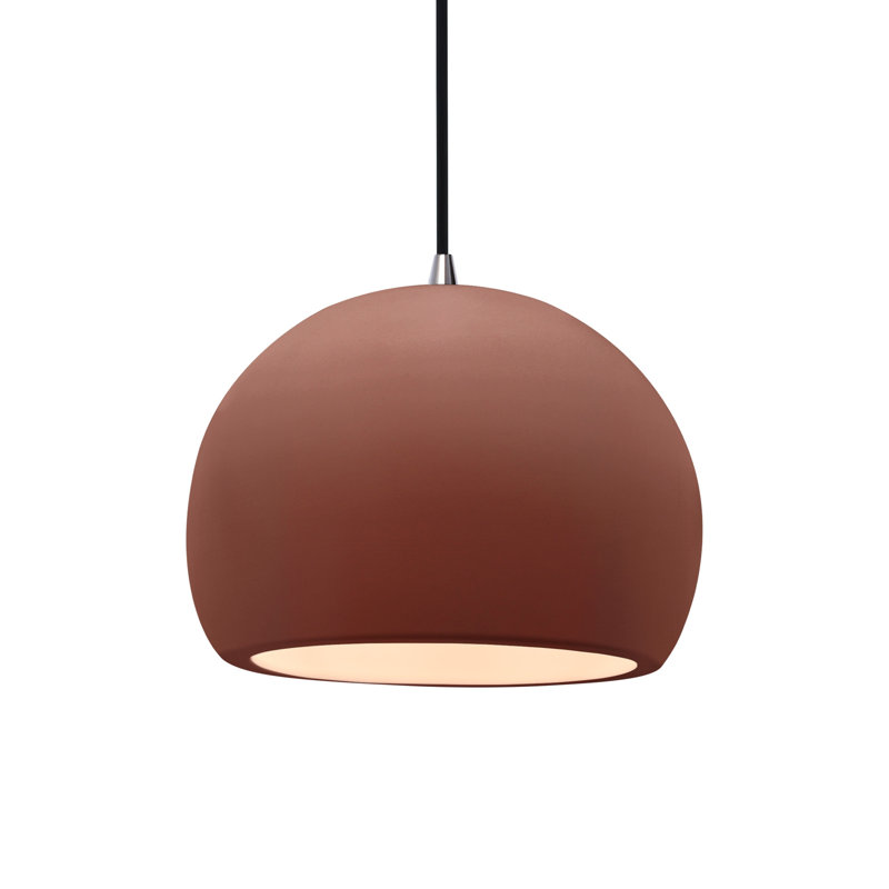 Luminaire suspendu à 1 lumière Aschwin, Argile Canyon, H 7,75 po x l 10 po x P 10 po, Nickel brossé