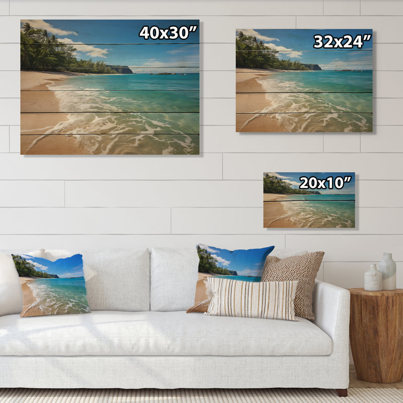 Hawaii Golden Shores II sur impression sur bois, H 24 po x l 32 po x P 0,78 po