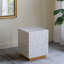 Tabouret d'appoint 14 po x 14 po x 18 po avec finition coquille de Capiz blanc et base piédestal dorée