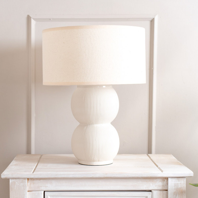 Ceramic Table Lamp, Cream, Cream