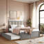 Lit plateforme en rotin avec 2 grands tiroirs et lit gigogne T-2097958366