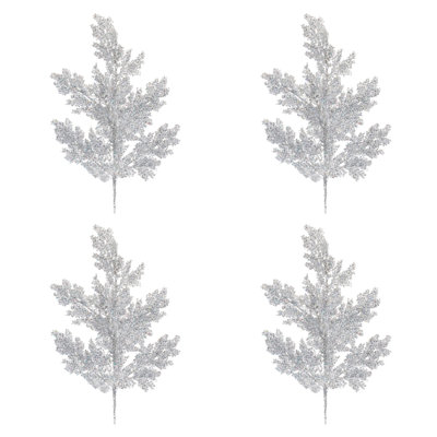 Glitter Pine Spray (Set of 4)