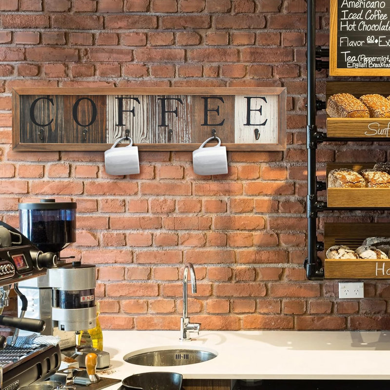Masaaki Wall Mount Printed Coffee Mug Rack