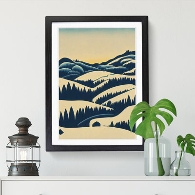 Winter Landscape Illustration - Single Picture Frame Print