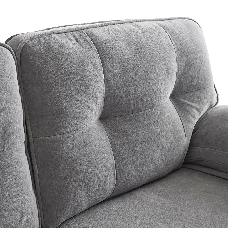 Canapé modulaire 2 pièces Reubyn, Velours gris clair incorrect