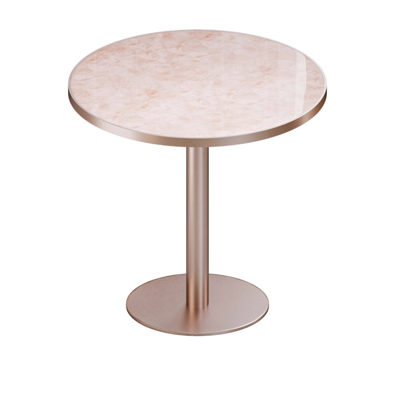 Table bistro ronde et moderne 31,5 pouces avec plateau tulipe et plateau en faux marbre, facile à assembler, structure en métal robuste