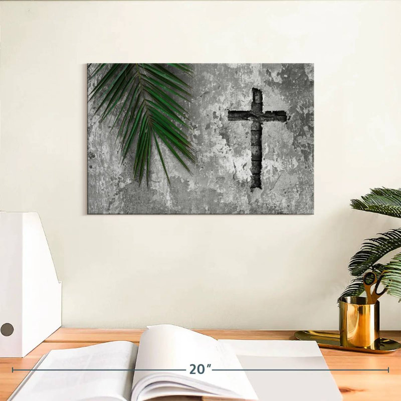 Adella Grunge Cross, 8" H x 12" W