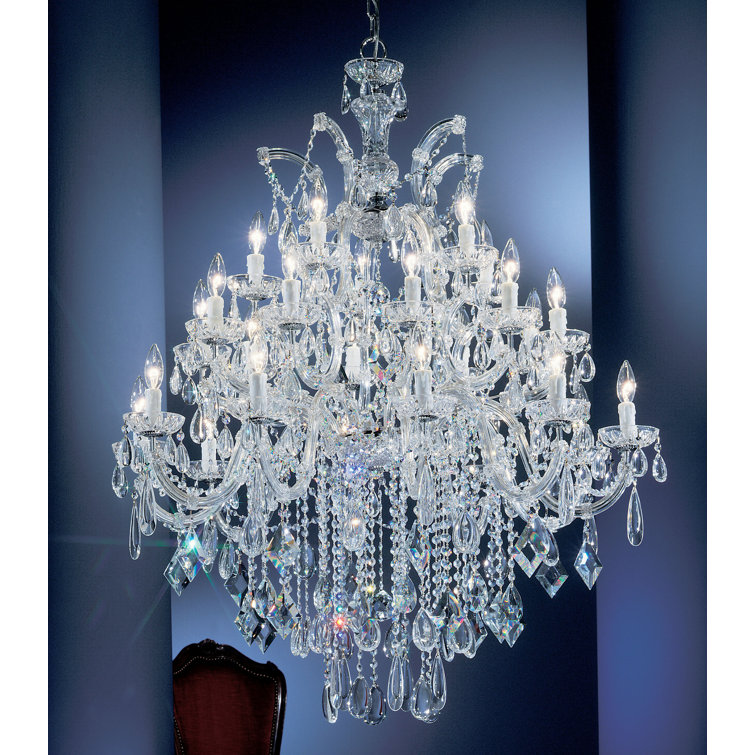 Gresham 25 - Light Glass Dimmable Tiered Chandelier