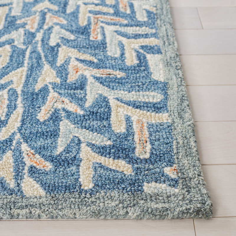 Chaithra Hand Tufted Wool Floral Rug, Rectangle 8' x 10'