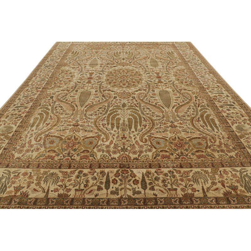 Hand Knotted Wool Floral Area Rug