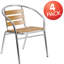 Chaises de patio empilables modernes en aluminium à dossier à lattes Chrisoula-92076298