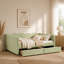 Queen Size Cozy Gingham Daybed with Two Storage Drawers, USB Port, and Wave Shaped Design-1358237054