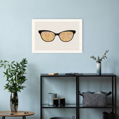 Art floral rétro avec lunettes de soleil rétro