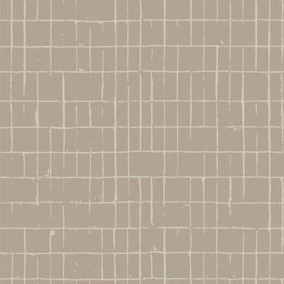 Papier peint Fractured Grid - Earthen Beige