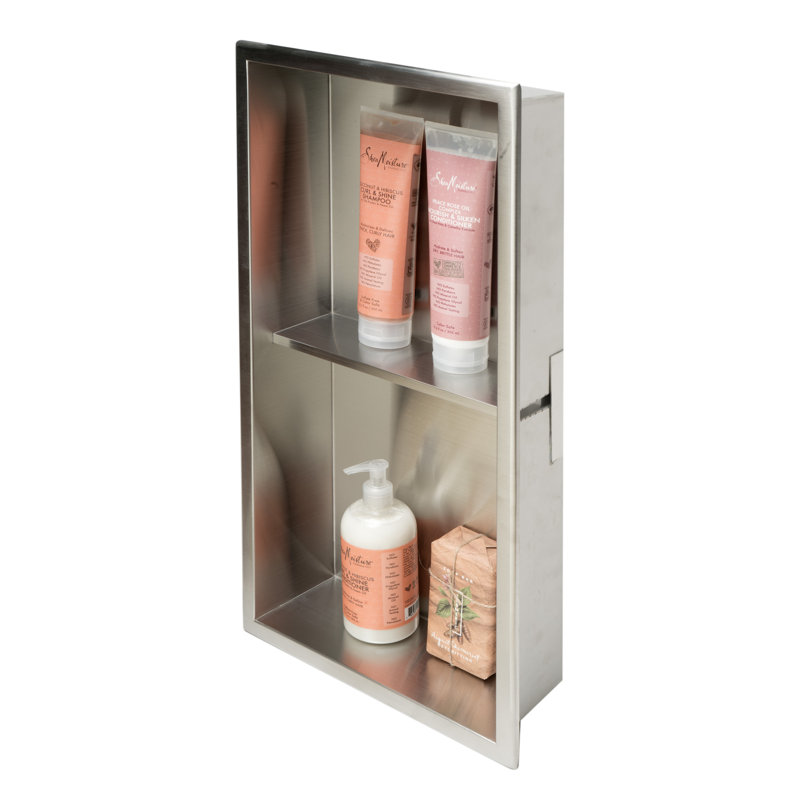 Niche de douche double en acier inoxydable, Acier inoxydable brossé