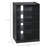 5-Tier Media Stand Cabinet with 3-Level Adjustable Shelves, Tempered Glass Doors, and Cable Management, Distressed