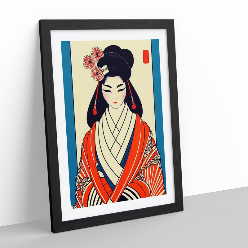 Formal Geisha - Single Picture Frame Print, Black, 64cm H x 46cm W x 2cm D