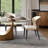 Modern Luxury Leather Dining Chairs, Wingback Accent Chairs, Warm Beige & Brown