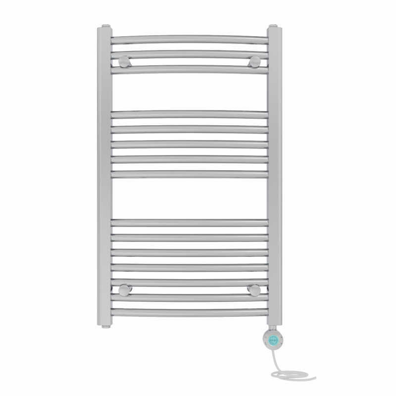 Angelinna Curved Towel Rail Heated Towel Rails, 80cm H x 50cm W x 5.2cm D, Chrome