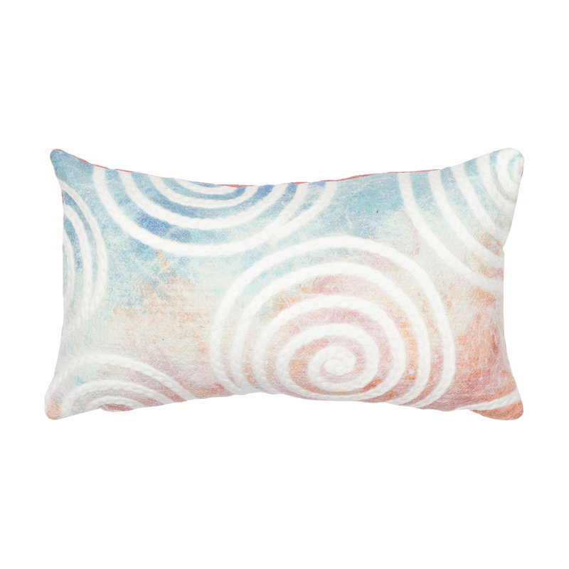 Visions IV Lumbar Rectangular Indoor / Outdoor Pillow, Curl Pastel