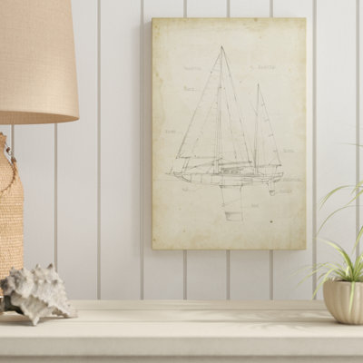 «Sailboat Blueprint IV», reproduction sur toile