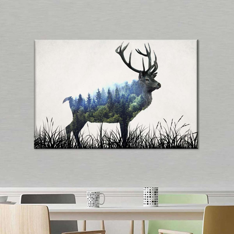 «Abstract Forest Buck», reproduction sur toile, H 32 po x l 48 po x P 1,25 po