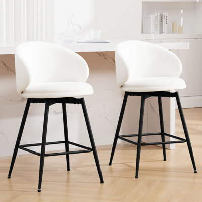Swivel Upholstered Counter Height Bar Stools by Corrigan Studio