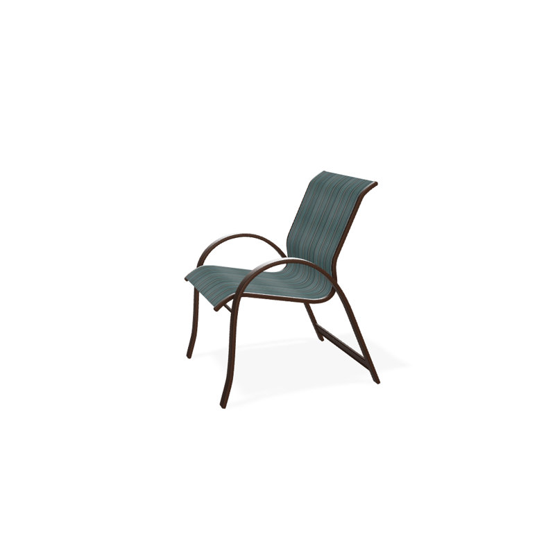 Aruba Stacking Patio Dining Armchair, Kona