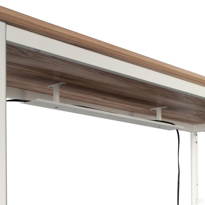 Bureau avec retour, finition brune, H 29,8 po x l 71,1 po x P 65,59 po