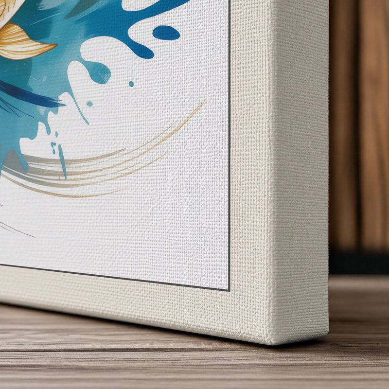 Leaping Fish Modern - Print, 30x20 - 76.2 x 50.8 cm, Cream Border