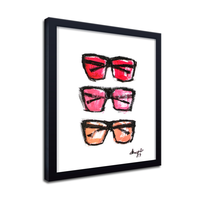 'Sunnies' Framed Print Wall Art, 30" H x 24" W x 1.125" D, Framed Print, Black