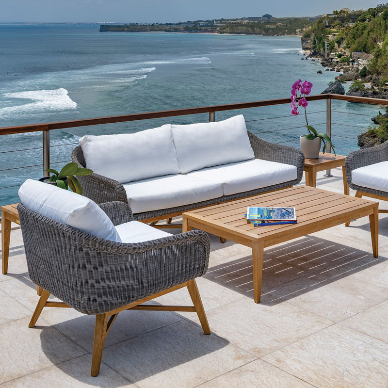Tribeca Outdoor Teak Coffee Table, 15.5" H x 38" W x 24.5" D