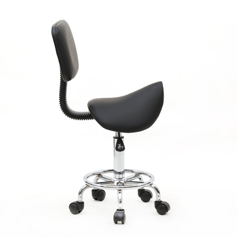 Backed Adjustable Height Ergonomic Lab Stool with Wheels
