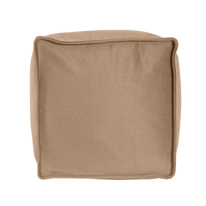 Qiviut Camel Square Pouf, Camel