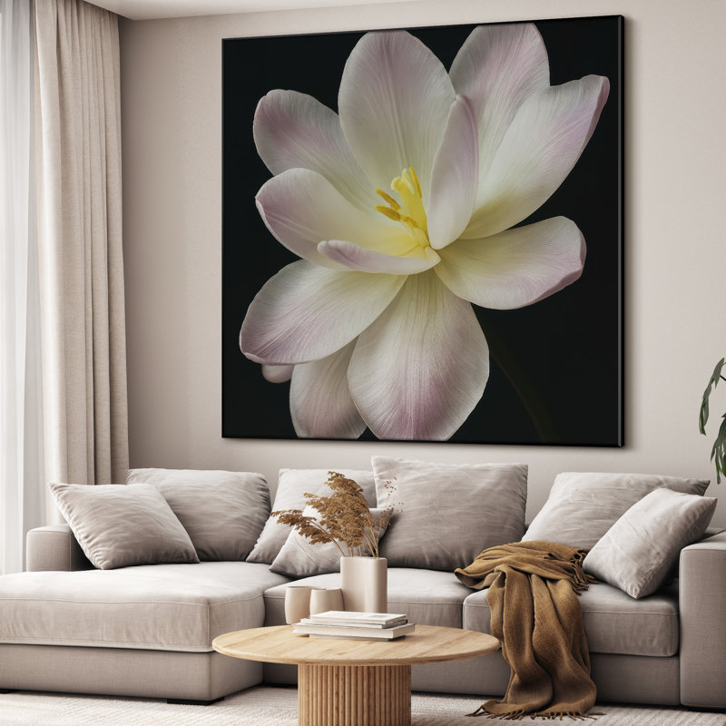 Très grande reproduction d'art sur toile - Fleur, art floral moderne, décoration pour le salon ou la chambre à coucher - «Assemblage requis du cadre (cadre non fini)»