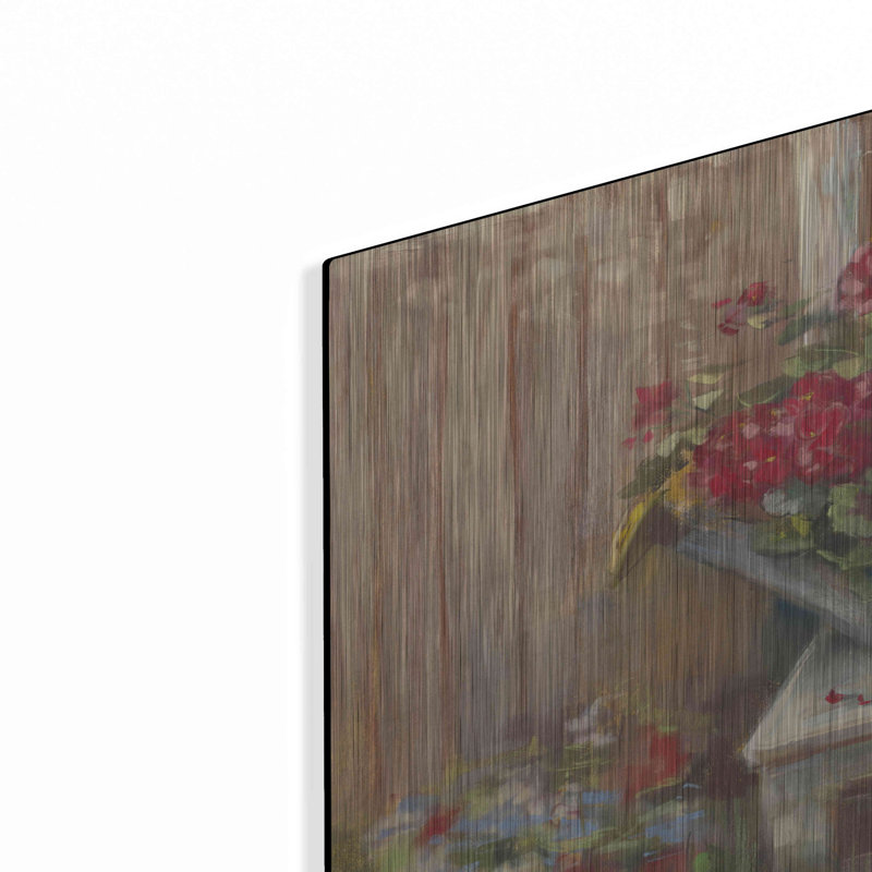 «Geraniums On Chair» par Carol Rowan, H 16 po x l 24 po