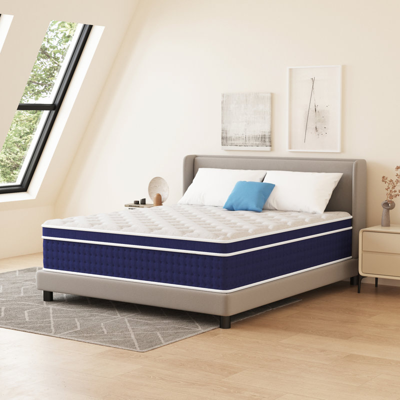 Matelas mi-ferme hybride mi-ferme dans une boîte, 12", Lit simple