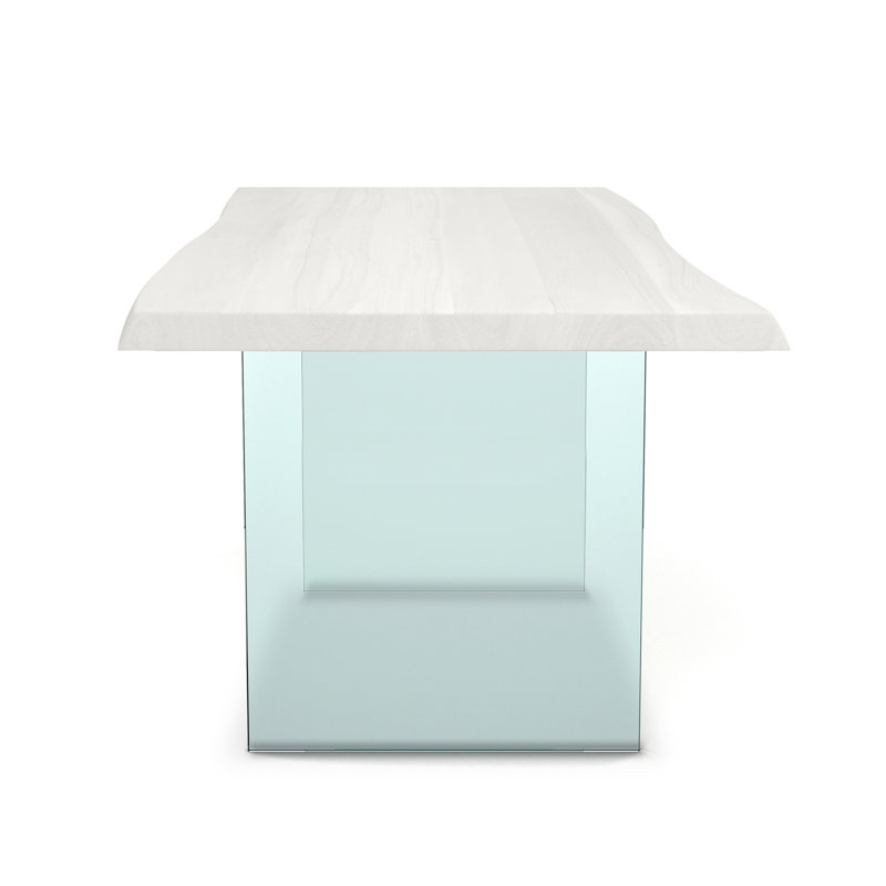 Colin Acacia Solid Wood Top Dining Table, White Wash, 29.75"H x 92"L x 40"W