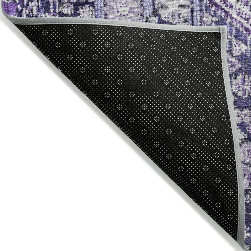 Tapis mauve lavable à la machine intérieur / extérieur Xhevrie, Rectangle 5 pi x 7 pi 6 po