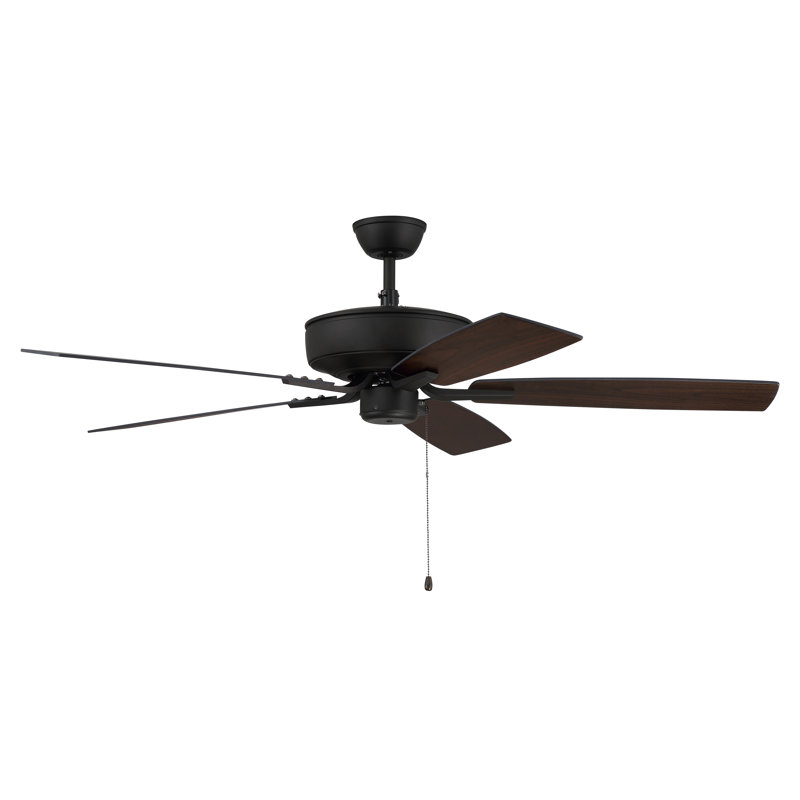 52'' Ceiling Fan, Black With Espresso Blades