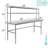 Open Base Stainless Steel Table with Double Tier Overshelf-64164874