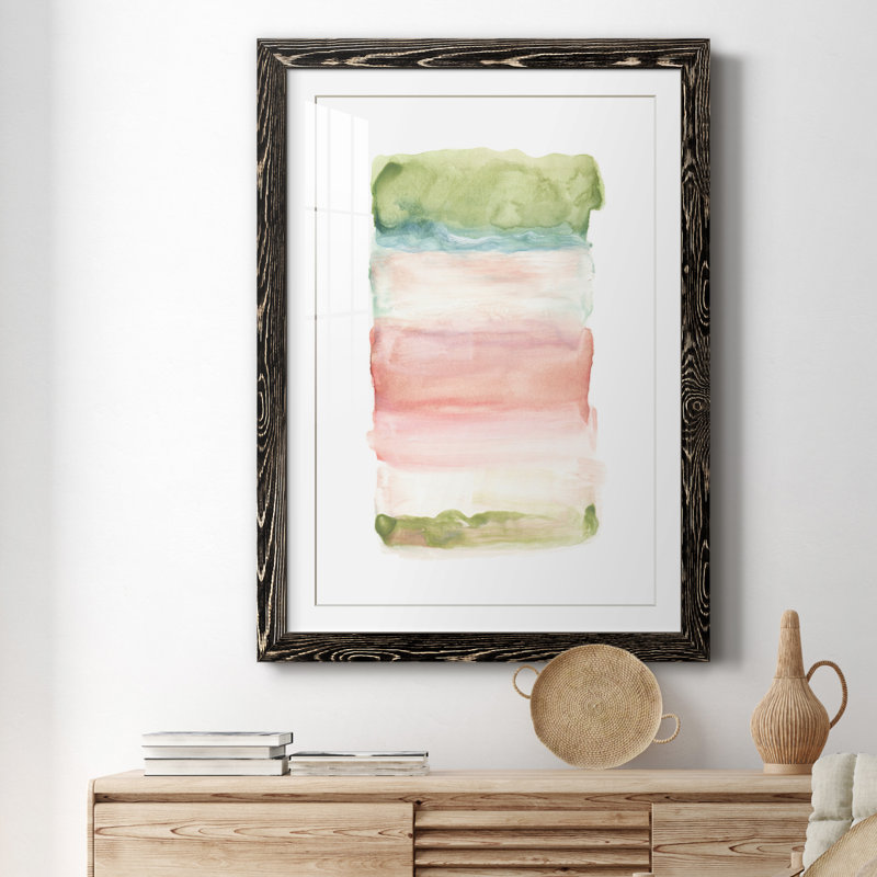 Skye III - Peinture encadrée sur papier, H 37,5 po x l 27,5 po x P 1,5 po, Papier encadré noir