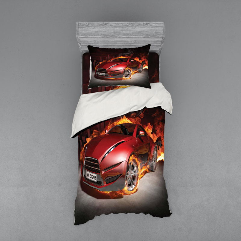 Ensemble de housse de couette cars, Housse de couette simple + 6 pièces supplémentai